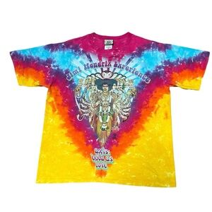 Trippy Vintage Jimi Hendrix experience band t shirt tye dye festival gear